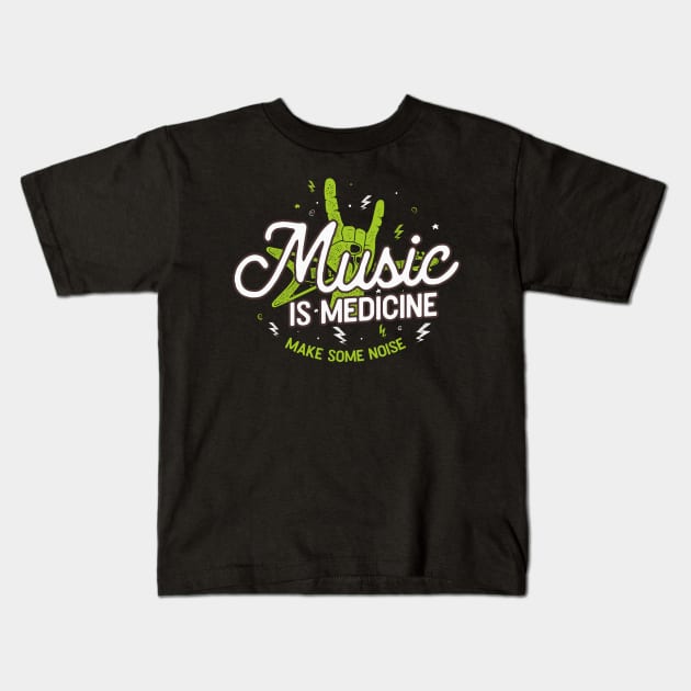 Music Is Medicine Kids T-Shirt by AME_Studios